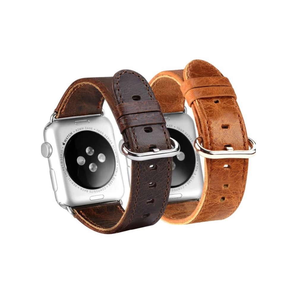 Ally Apple Watch 7-8 41mm 6-5-4 40mm Retro Deri Kordon Kayış 3-2-1 38m