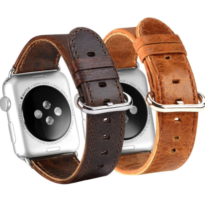 Ally Apple Watch 7-8 41mm 6-5-4 40mm Retro Deri Kordon Kayış 3-2-1 38m