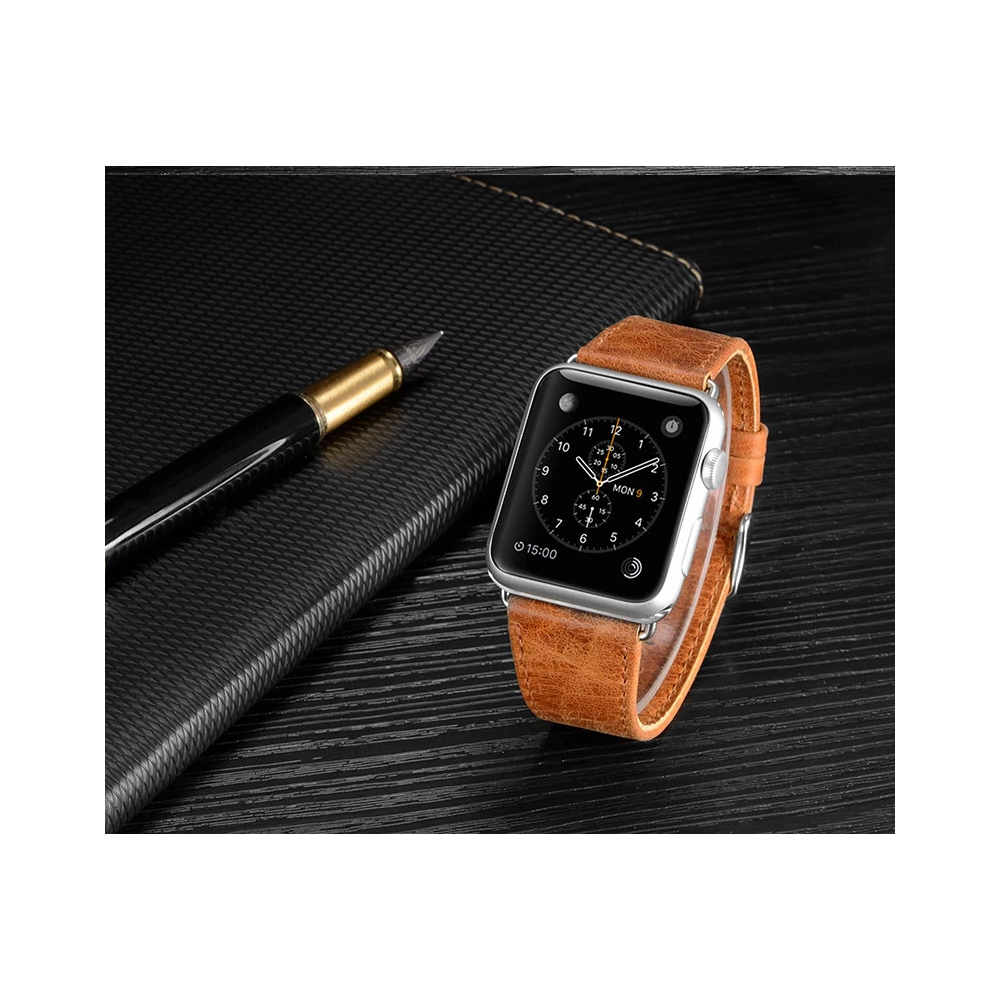 Ally Apple Watch 7-8 41mm 6-5-4 40mm Retro Deri Kordon Kayış 3-2-1 38m
