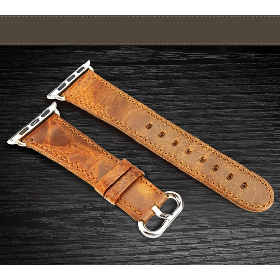 Ally Apple Watch 7-8 41mm 6-5-4 40mm Retro Deri Kordon Kayış 3-2-1 38m