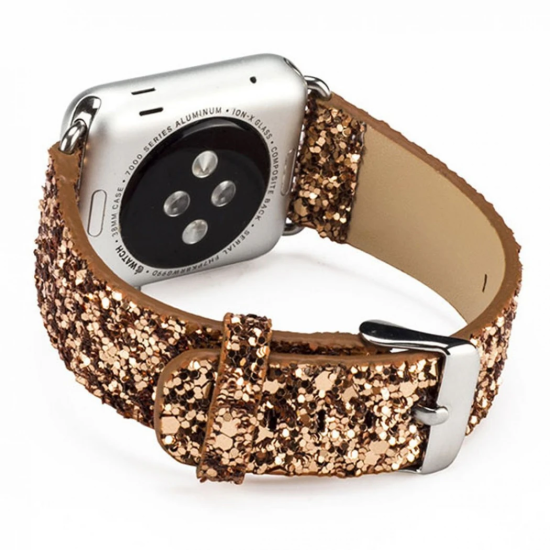 Ally Apple Watch 7-8 45mm 6-5-4 44mm Kordon Kayış Deri Sim İşlemeli 3-