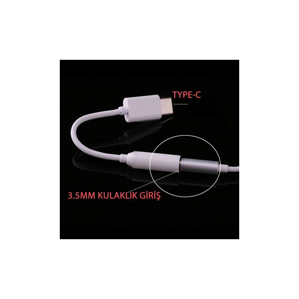 Type-C 3.5mm Kulaklık Dönüştürücü Aparat Aux Çevirici Adaptör