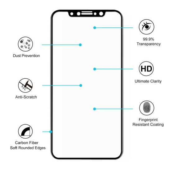 İPhone 11 Pro/ X/Xs 4D Full Kaplama Kırılmaz Cam Ekran Koruyucu