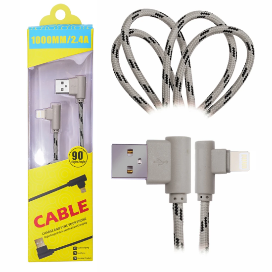 Ally İphone Lightning Eğik Başlı Halat Usb Kablo 1metre