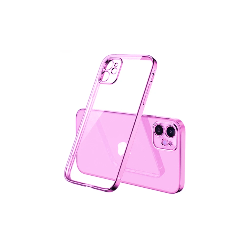 iPhone 12 Mini 5.4inç Renkli Kenar Şeffaf Kılıf Kamera Korumalı Kılıf