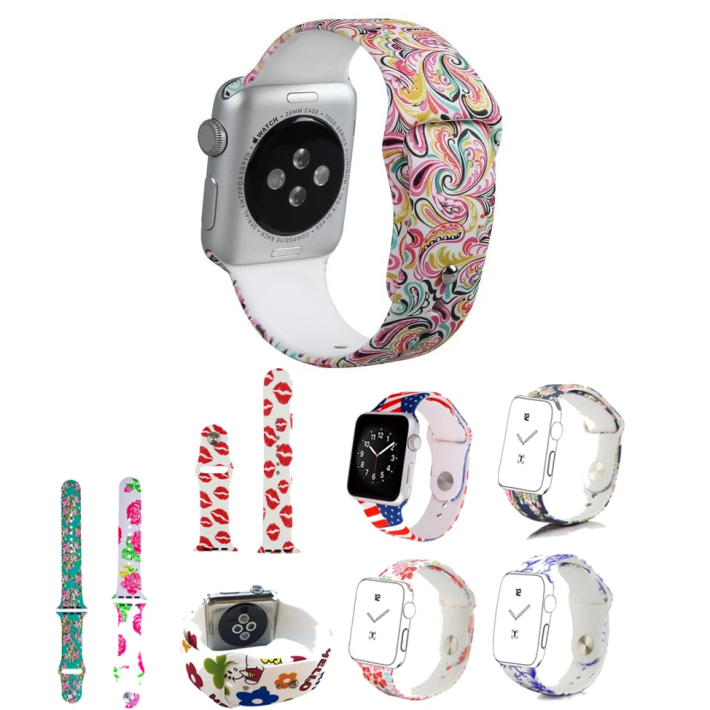 Ally Apple Watch İçin 38mm Yüksek- Kalite Desenli Silikon Kordon