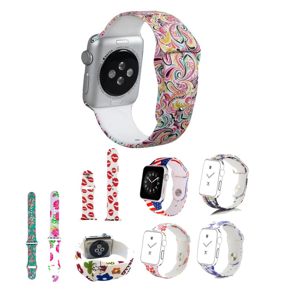 Ally Apple Watch İçin 38mm Yüksek- Kalite Desenli Silikon Kordon