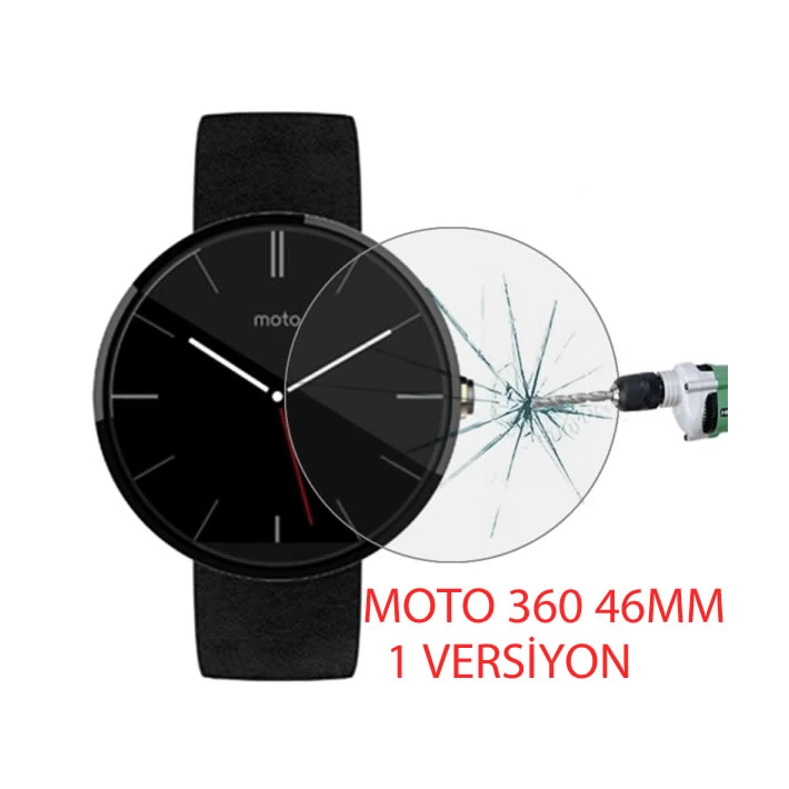 Motorola Moto 360 46mm 1versiyon Kırılmaz Cam Ekran Koruyucu