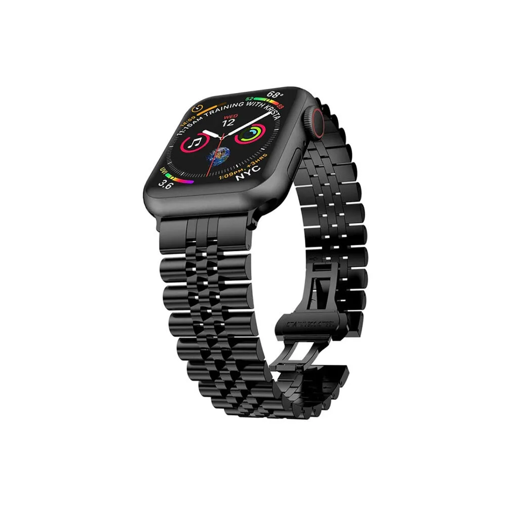 Ally Apple Watch 7-8 45mm 6-5-4 44mm Kayış Kordon Paslanmaz Çelik 3 Ba