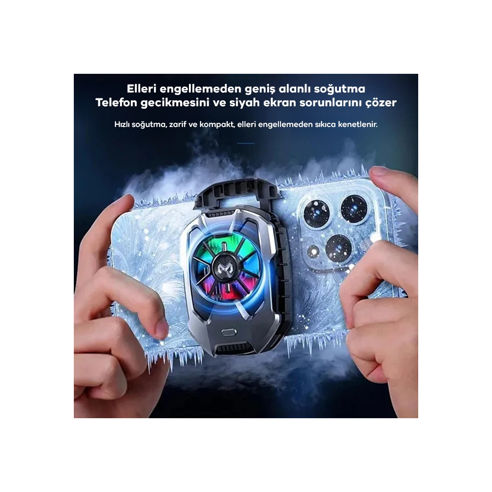 Memo DLA8 Cep Telefon Soğutma Fanı Radyatör Soğutucu Rgb LED Işıklı