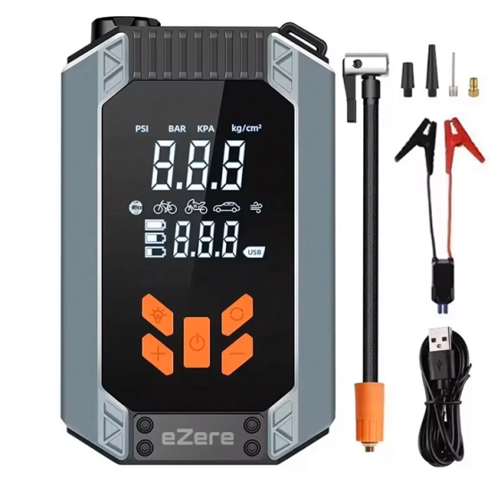 EZERE ST-9632D Taşınabilir Araç Lastik Şişirme Ve Starter Akü Takviye 