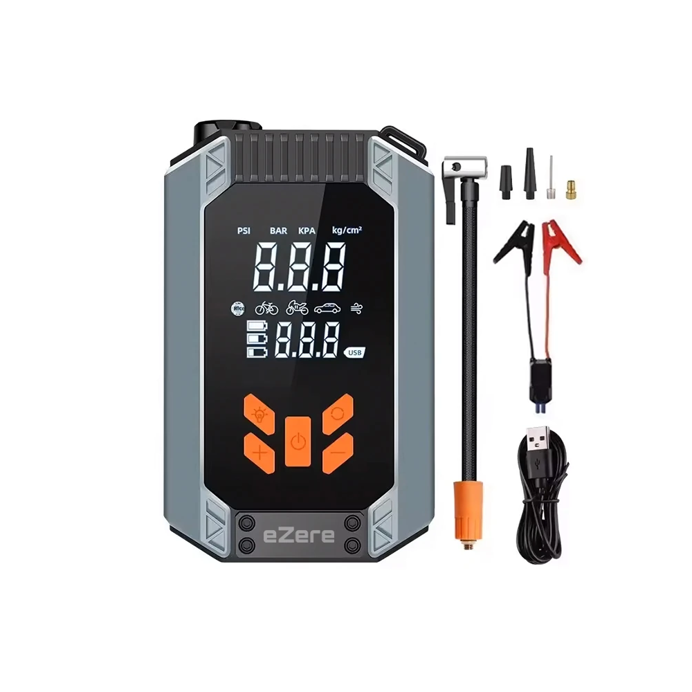 EZERE ST-9632D Taşınabilir Araç Lastik Şişirme Ve Starter Akü Takviye 