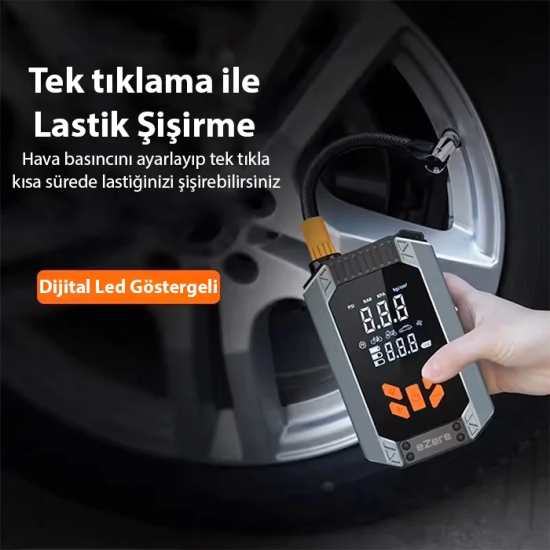 EZERE ST-9632D Taşınabilir Araç Lastik Şişirme Ve Starter Akü Takviye 