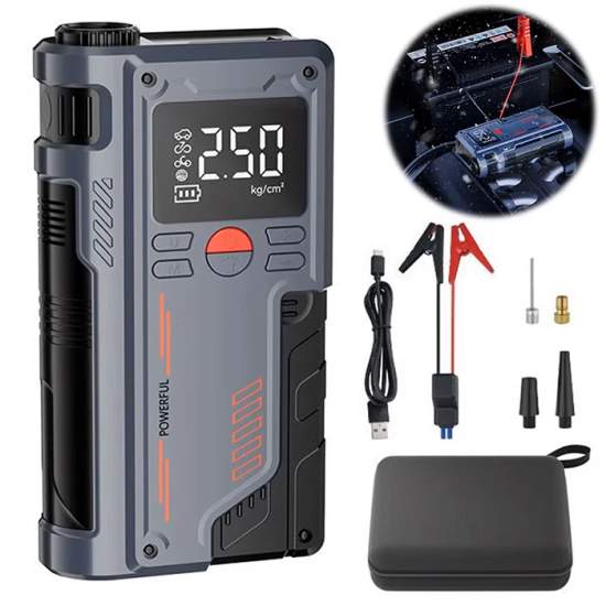EZERE ST-9631 Pro Taşınabilir Göstergeli Araç Lastik Şişirme Ve Starte