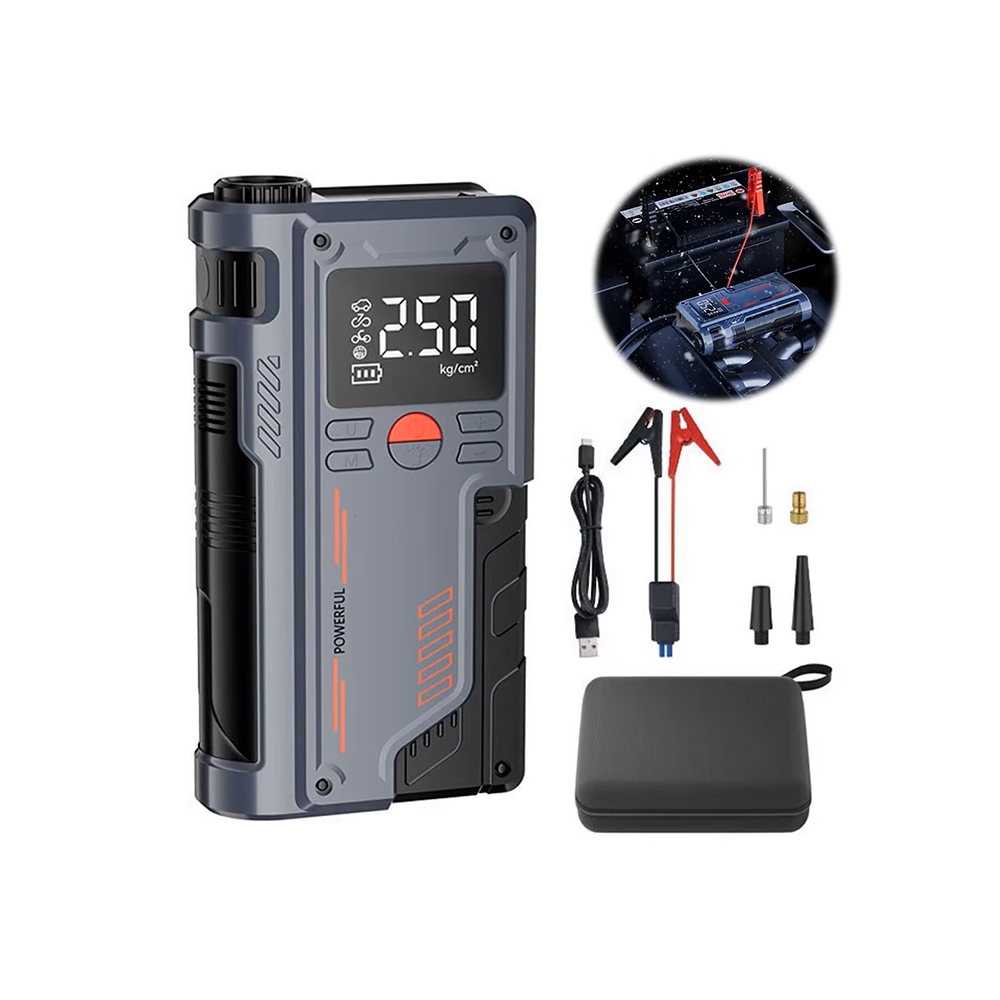EZERE ST-9631 Pro Taşınabilir Göstergeli Araç Lastik Şişirme Ve Starte