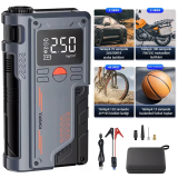 EZERE ST-9631 Pro Taşınabilir Göstergeli Araç Lastik Şişirme Ve Starte