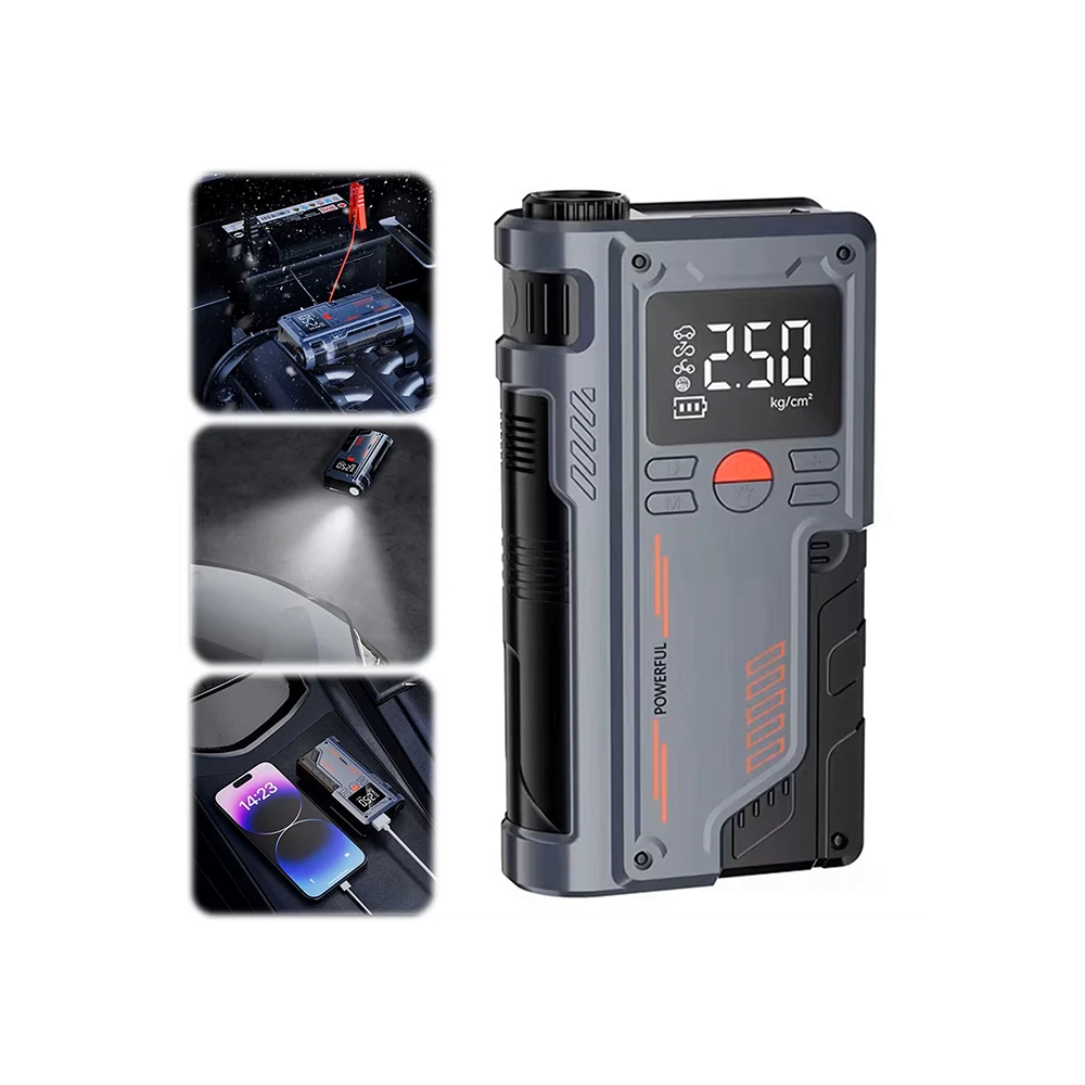 EZERE ST-9631 Pro Taşınabilir Göstergeli Araç Lastik Şişirme Ve Starte