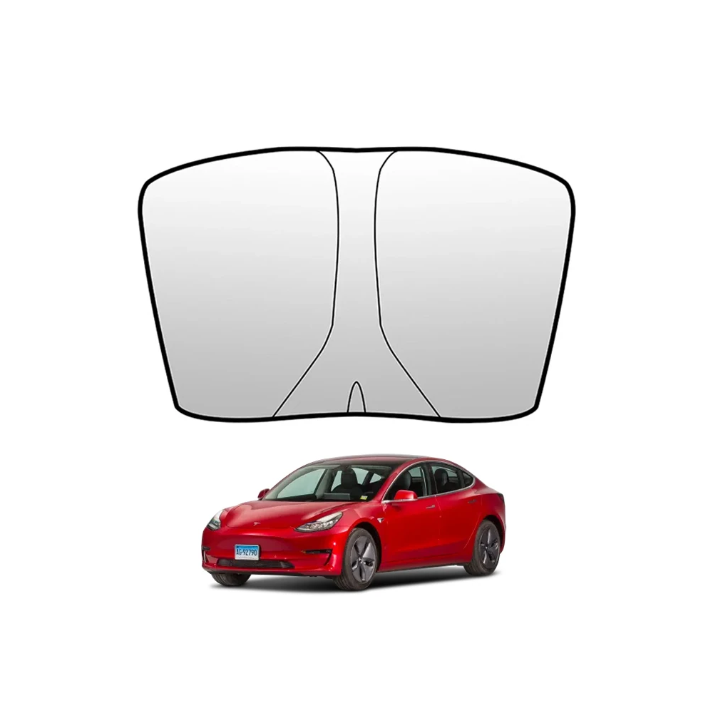 Ally Tesla Model Y Model 3 için Ön Cam Güneşliği Katlanır Ön Pencere G