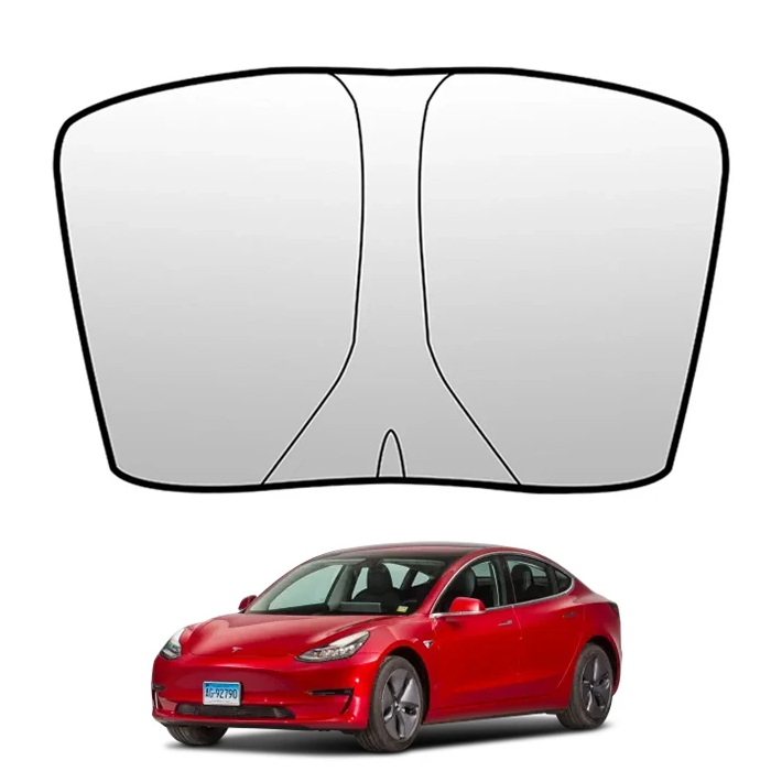 Ally Tesla Model Y Model 3 için Ön Cam Güneşliği Katlanır Ön Pencere G