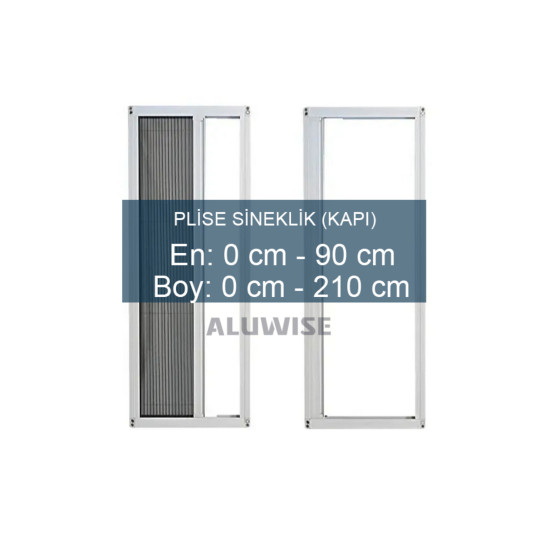 Plise Kapı Sineklik - Beyaz 0-90cm x 0-210cm Ölçü Aralığında