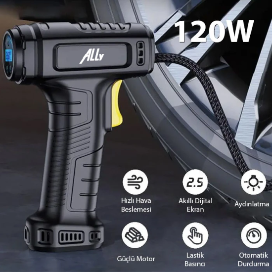 120W Kablosuz Basınç Göstergeli Mini Hava Popmpası KompresörST-5007C