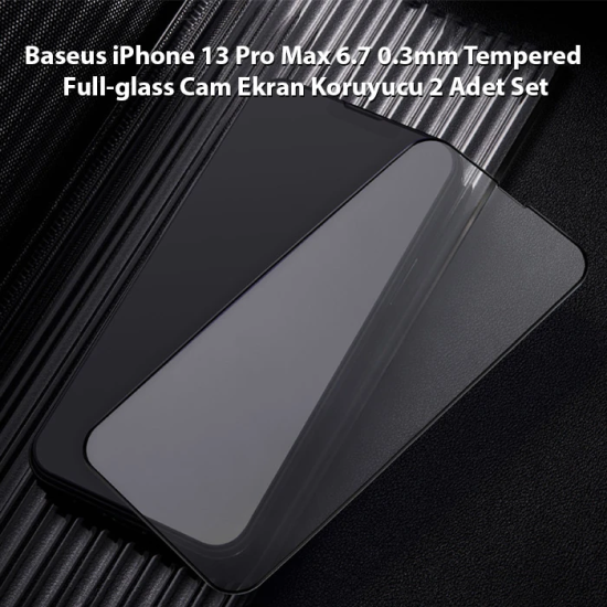 Baseus iPhone 13 Pro Max 6.7 0.3mm Tempered Full-glass Cam Ekran Koruy