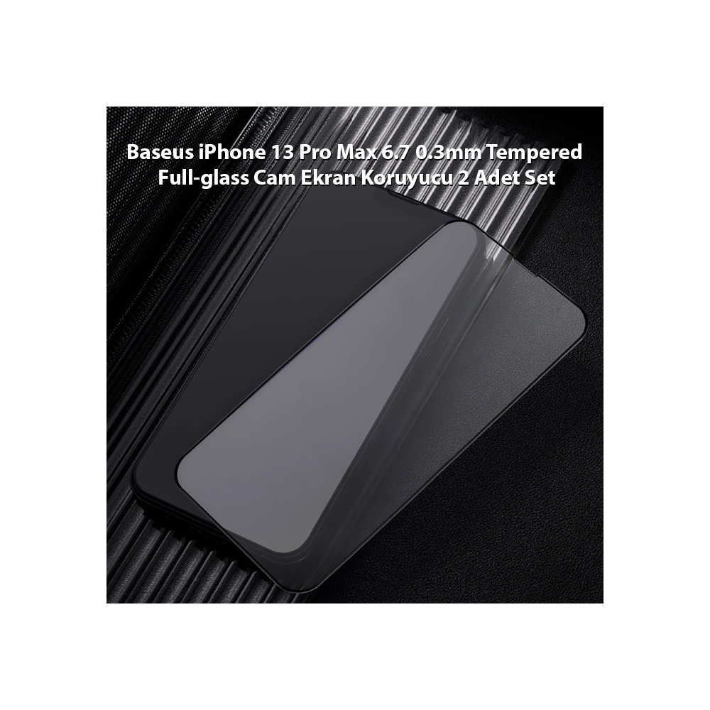 Baseus iPhone 13 Pro Max 6.7 0.3mm Tempered Full-glass Cam Ekran Koruy
