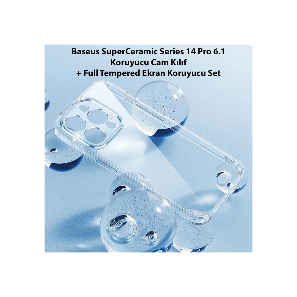 Baseus SuperCeramic Series iPhone 14 Pro 6.1 Koruyucu Cam Kılıf + Full