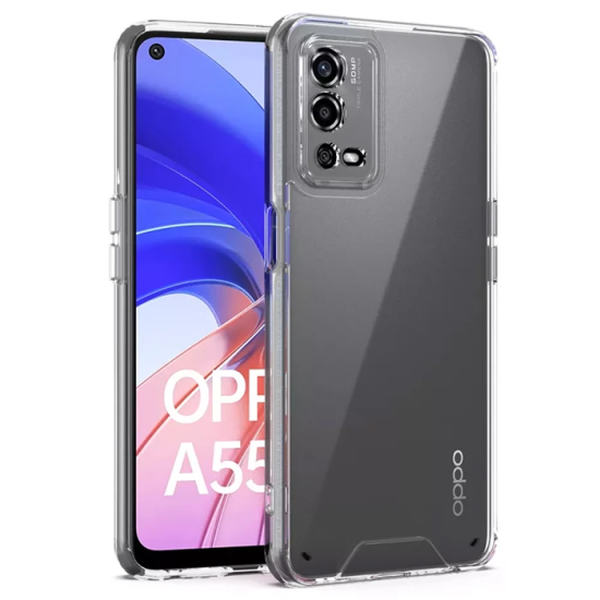 Ally OPPO A55 4G Kılıf Kamera Korumalı Ultra İnce Şeffaf Silikon Kılıf