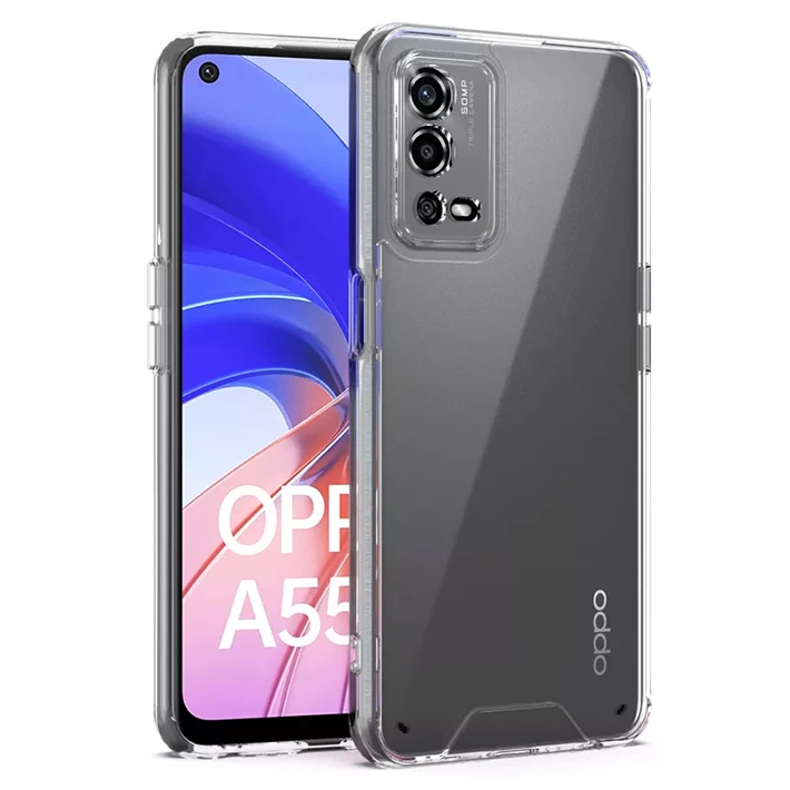 Ally OPPO A55 4G Kılıf Kamera Korumalı Ultra İnce Şeffaf Silikon Kılıf