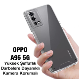 Ally OPPO A55 4G Kılıf Kamera Korumalı Ultra İnce Şeffaf Silikon Kılıf