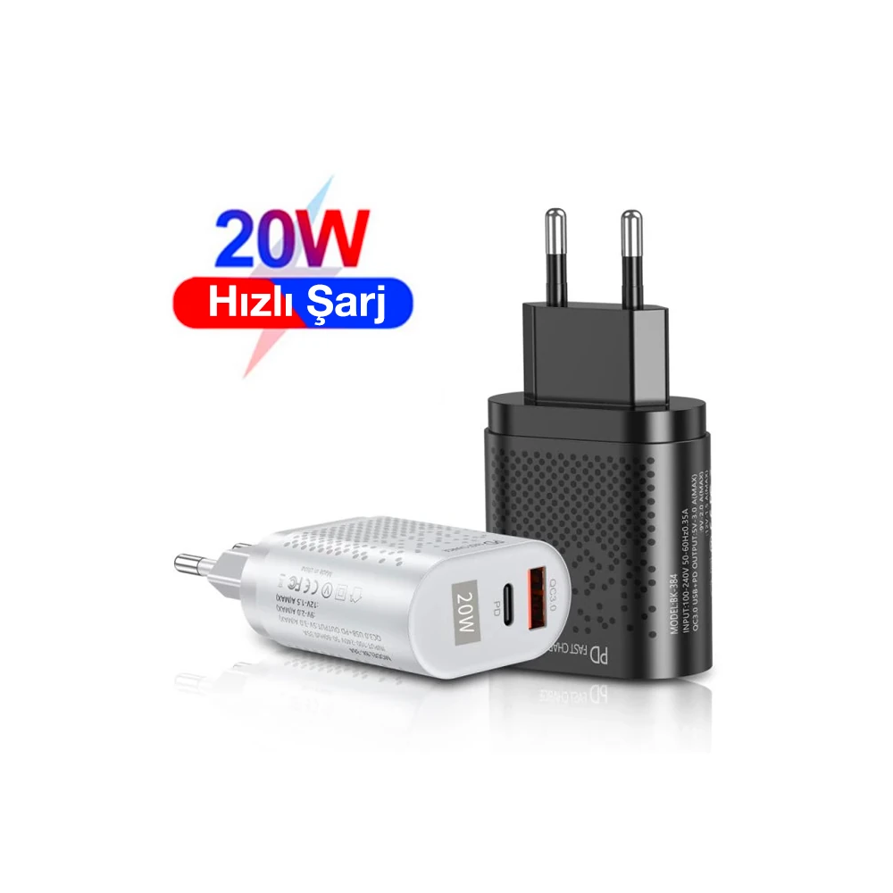 USLİON 20W USB QC3.0 Şarj PD3.0 Hızlı Şarj Aleti Şarj Başlık