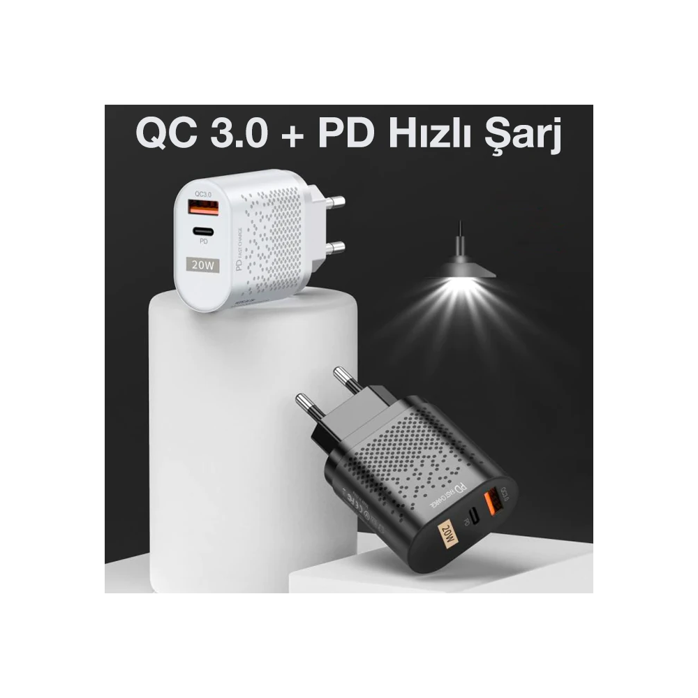 USLİON 20W USB QC3.0 Şarj PD3.0 Hızlı Şarj Aleti Şarj Başlık