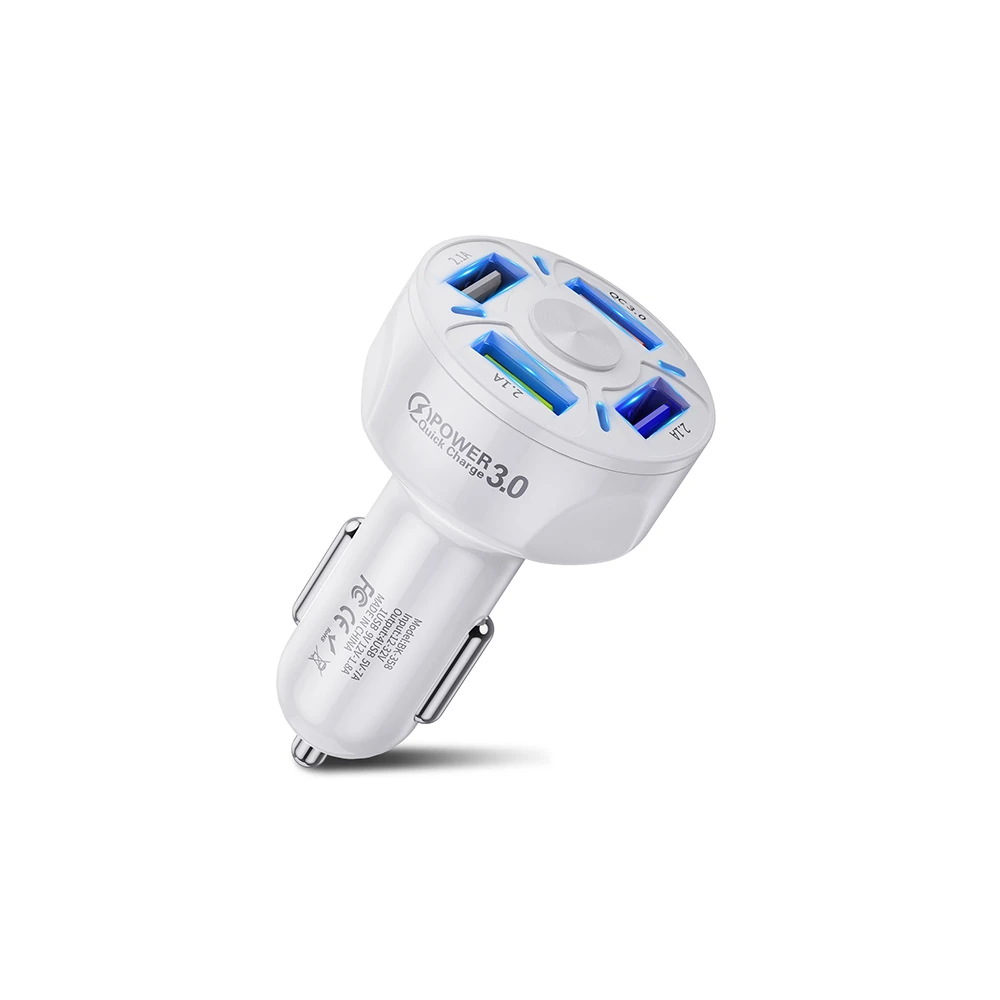 USLİON QC3.0 4- Port Çıkışlı Çoklu Usb Araç Şarjı Şarj Aleti