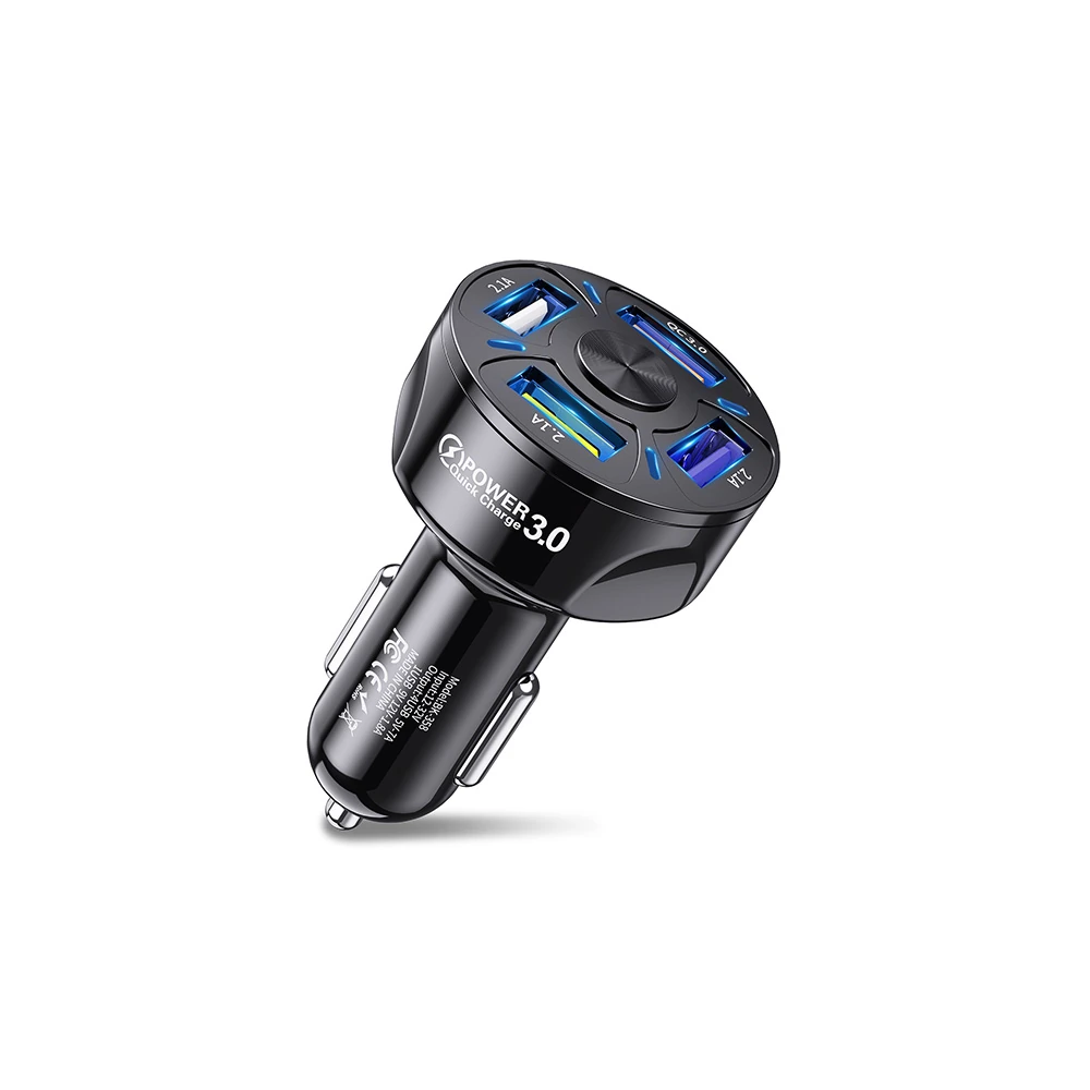 USLİON QC3.0 4- Port Çıkışlı Çoklu Usb Araç Şarjı Şarj Aleti