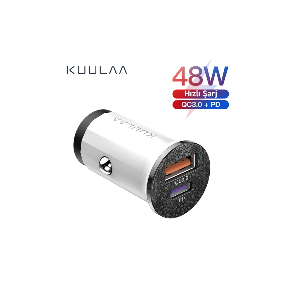 KUULAA 42W USB + Type-C Çift Çıkışlı Mini Hızlı Araç Şarj Cihazı