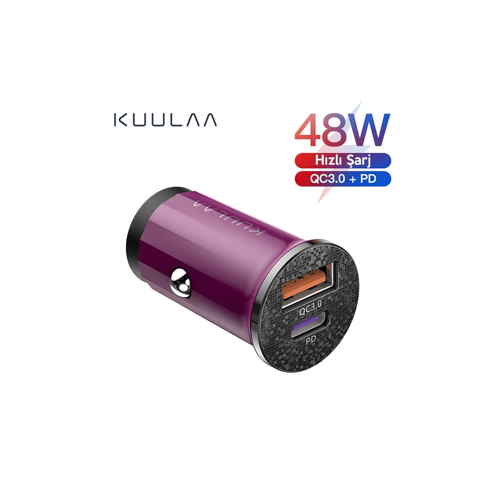 KUULAA 42W USB + Type-C Çift Çıkışlı Mini Hızlı Araç Şarj Cihazı