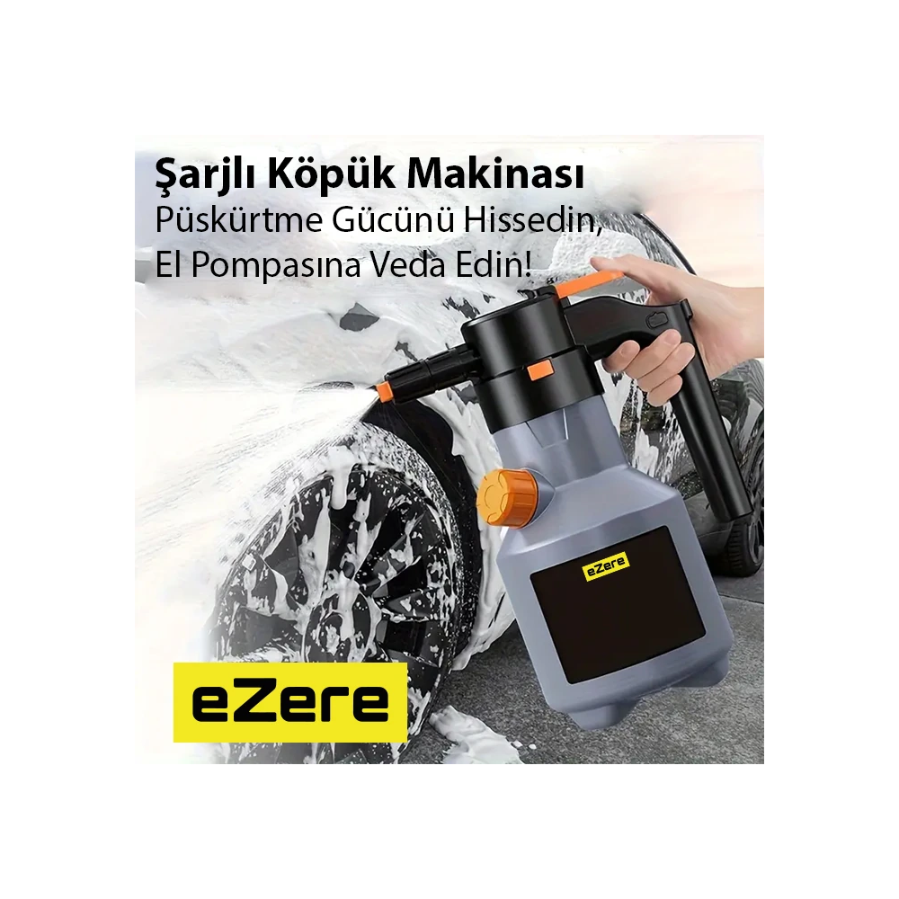 EZERE 2L Yüksek Basınçlı Şarjlı Köpük Makinası Oto Yıkama Pompası Köpü