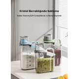 EZERE Büyük Kapasiteli Ölçülü Tahil-Gida-Baharat 2800ml Seffaf Saklama