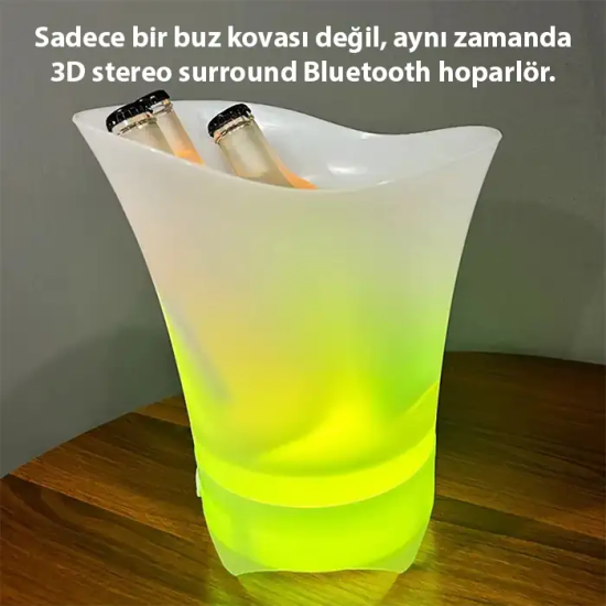 EZERE Hoparlör Buz kovası 5l Bluetooth Hoparlör Ile Renkli Buz kovası 