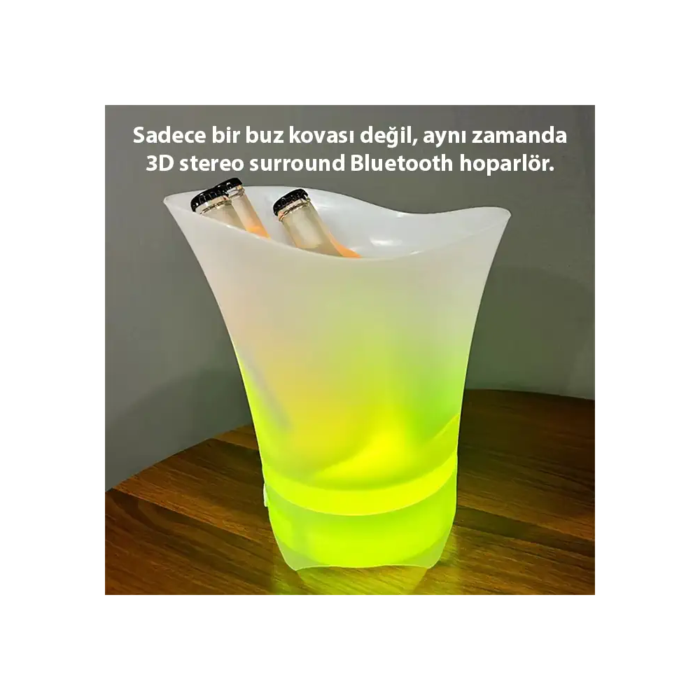 EZERE Hoparlör Buz kovası 5l Bluetooth Hoparlör Ile Renkli Buz kovası 