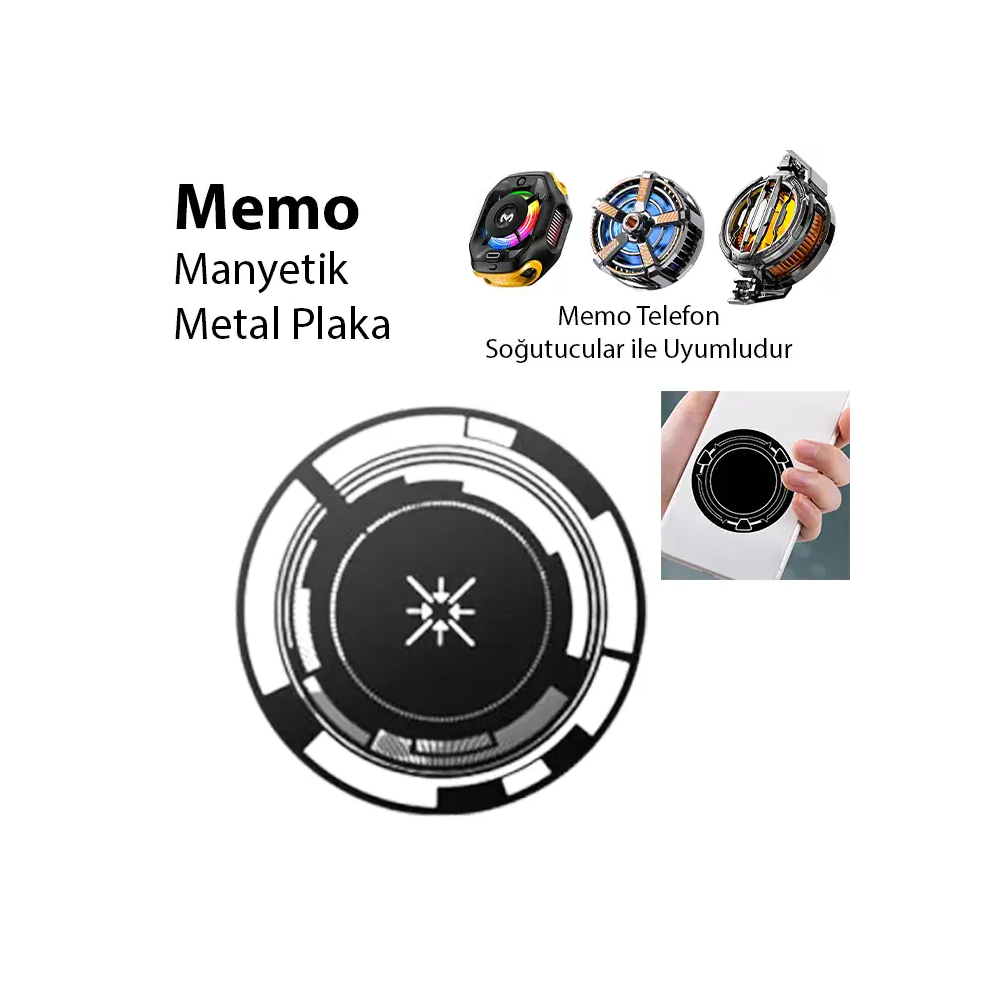 Memo Manyetik Metal Halka - Memo Telefon Soğutucu Uyumlu CX07-CX08 ve 