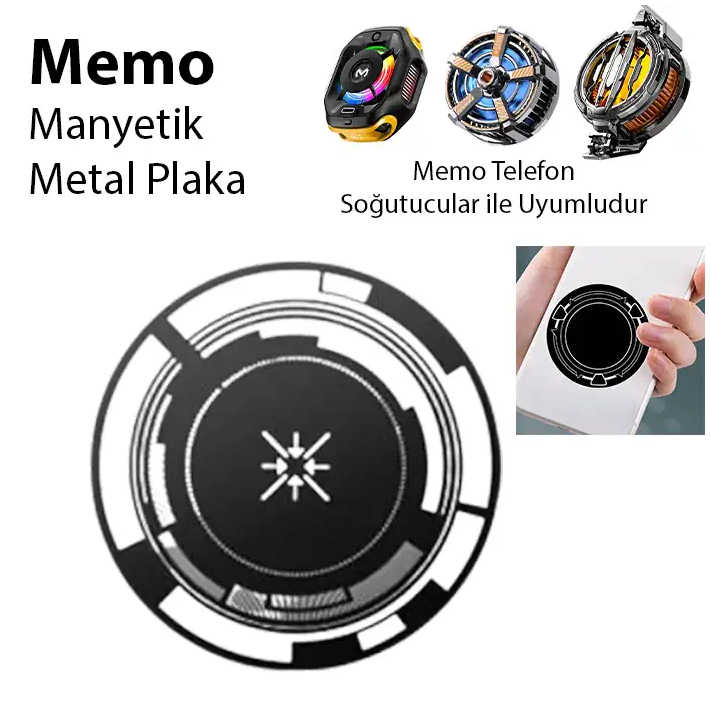 Memo Manyetik Metal Halka - Memo Telefon Soğutucu Uyumlu CX07-CX08 ve 