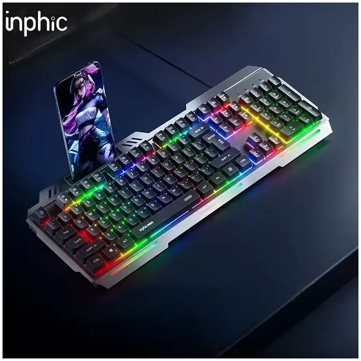 Inphic K2 USB Kablolu Oyun Klavyesi 104-Key Sessiz Oyun Klavyesi Bilgi