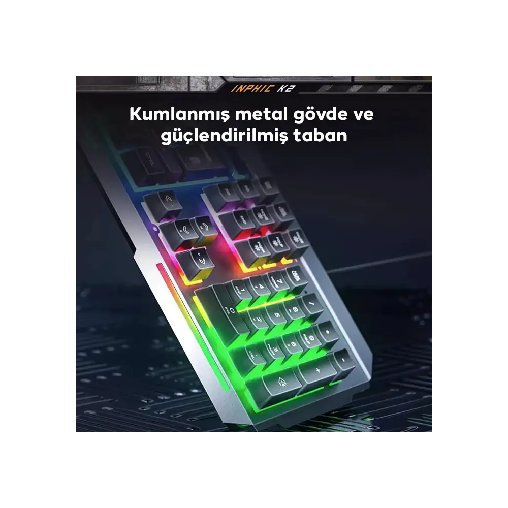 Inphic K2 USB Kablolu Oyun Klavyesi 104-Key Sessiz Oyun Klavyesi Bilgi