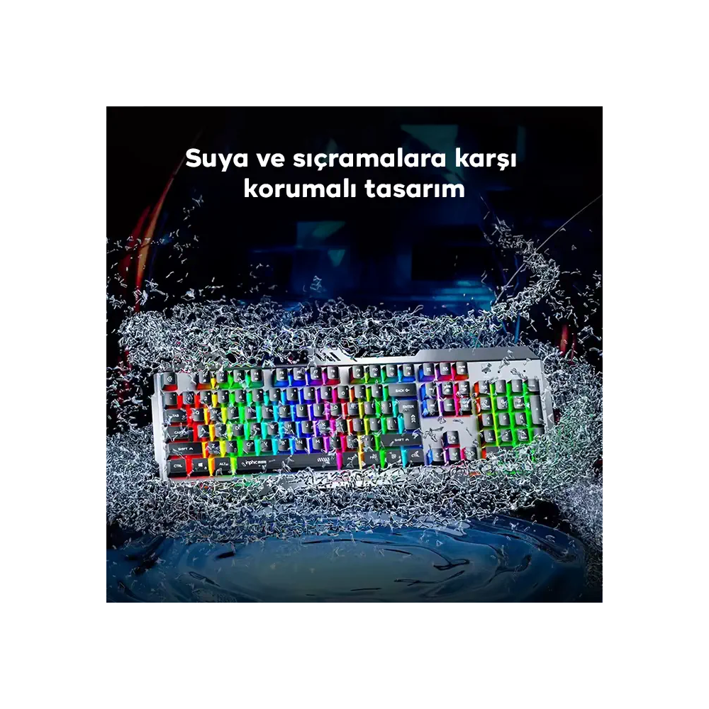 Inphic K2 USB Kablolu Oyun Klavyesi 104-Key Sessiz Oyun Klavyesi Bilgi