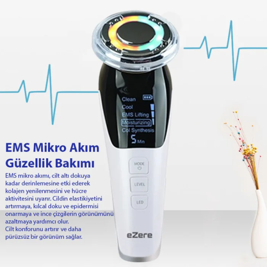 EZERE D818 Şarjlı Soğuk-Sıcak Kompresli Gerdirme Nemlendirme Kolajen S