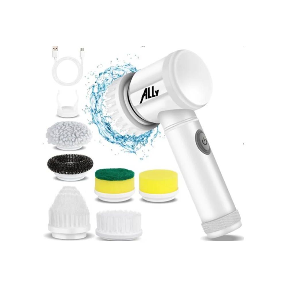ALLY Magic Brush 5in1 Fırça Başlıklı Şarjlı Temizleme Fırçası Banyo/Fa