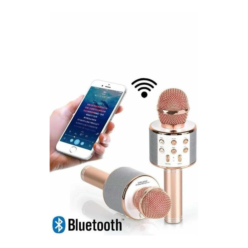 Karaoke Mikrofon Dahili Hoparlörlü Sd-usb-aux Girişli Bluetooth Hoparl