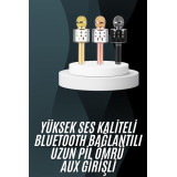 Karaoke Mikrofon Bluetooth Bağlantılı Aux Girişli Uzun Pil Ömrü Yüksek